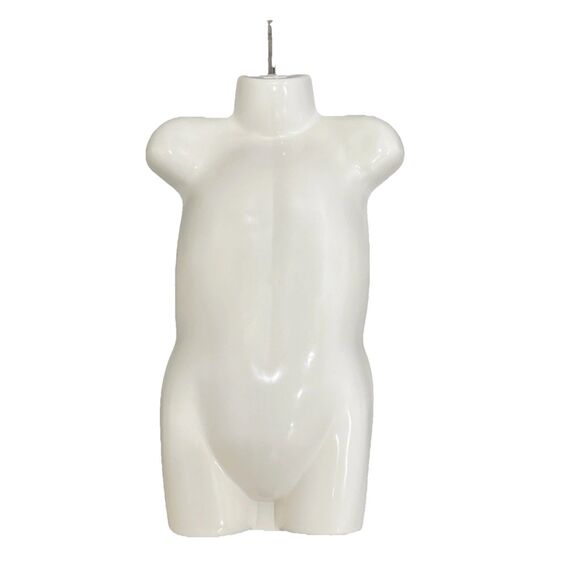 Child Mannequin Torso Hanging Dress Form White Kid Hollow Back Plastic w/ Hanger - Picture 1 of 9
